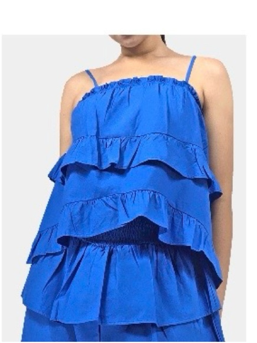 HTC Royal Blue Ruffled Tiered Tank Top - Picture 5 of 5